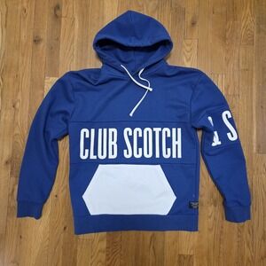 Scotch And Soda Mens Club Scotch Streetwear Royal Blue Pullover Hoodie Medium